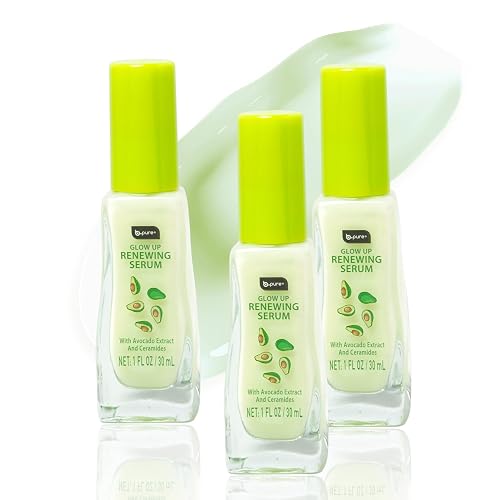 b.pure Glow Up Avocado Renewing & Strengthening Face Serum | Avocado Extract & Ceramides | 1 oz, 3-Pack