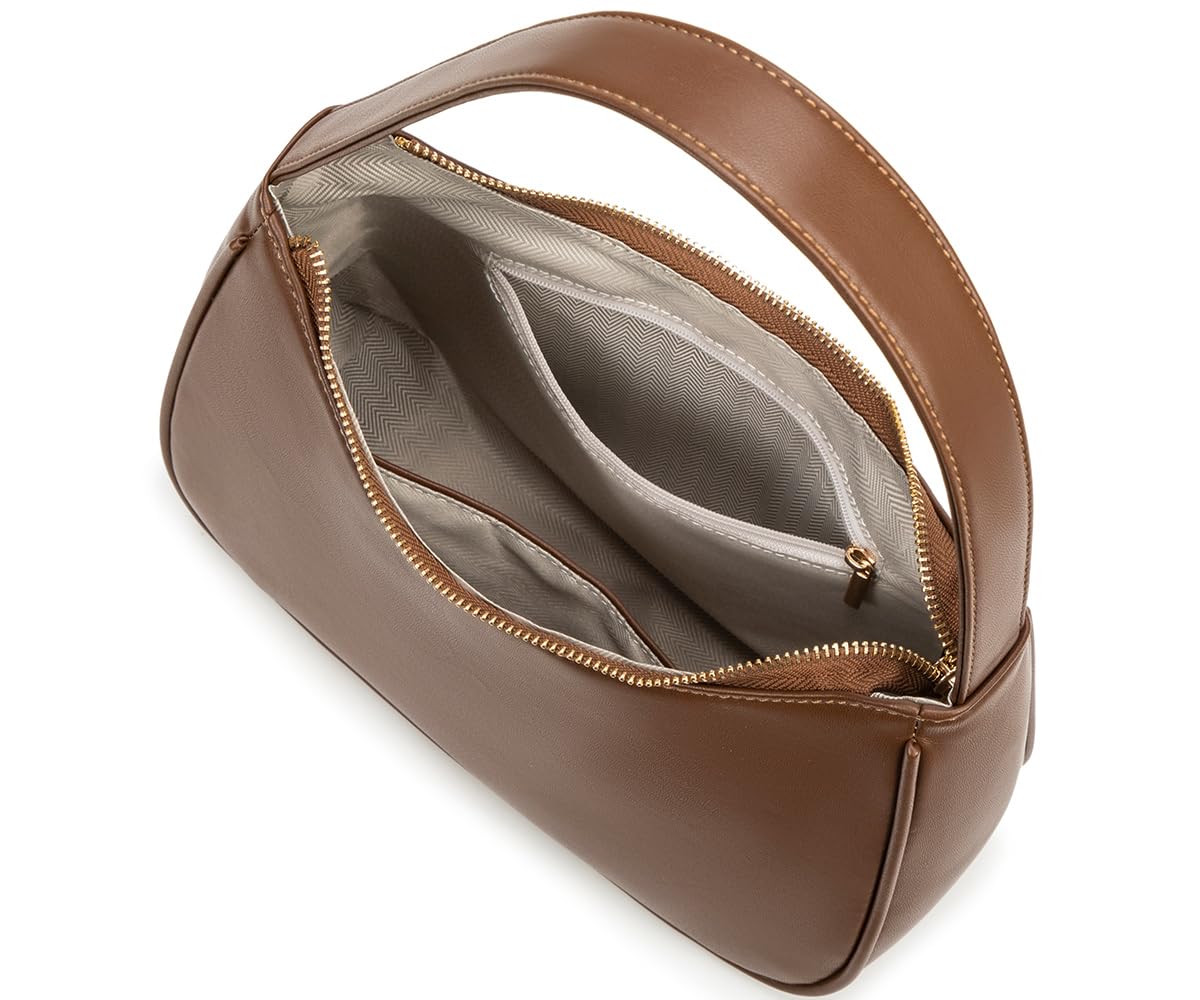 CYHTWSDJ Shoulder Bags for Women, Cute Hobo Tote Handbag Mini Clutch Purse with Zipper Closure (Chocolate)