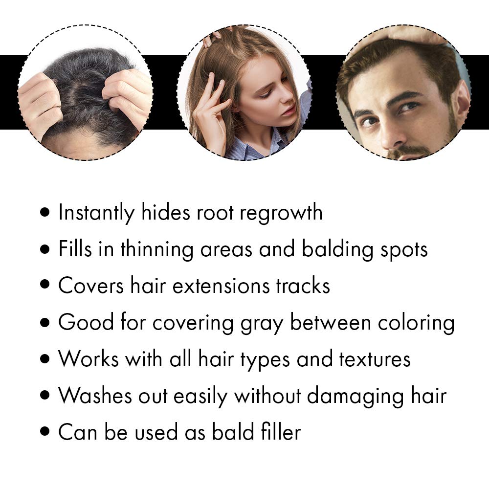 Jerome Russell Spray-On Color Dark Brown Hair Thickener 3.5oz (3 Pack)