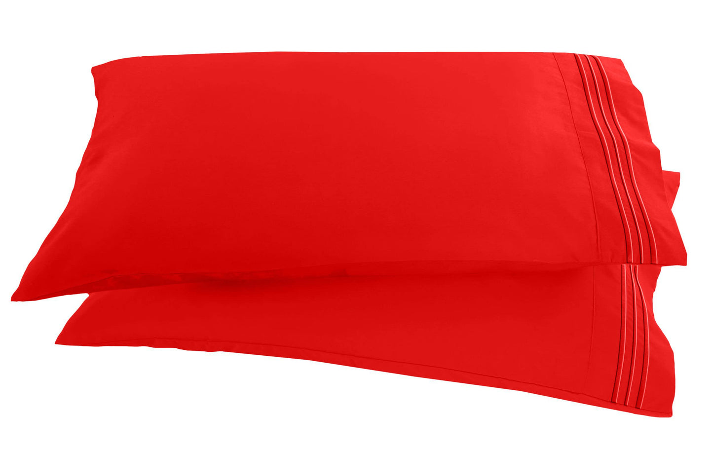 Elegant Comfort 1500 Thread Count Embroidered Egyptian Quality Luxurious Silky Soft Wrinkle & Fade Resistant 2-Piece Pillowcase, King, Red