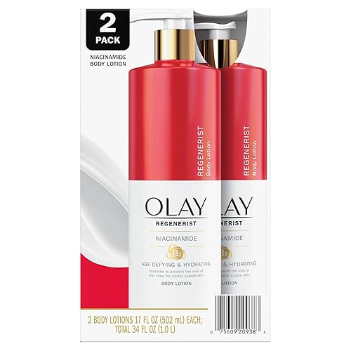 Olay Age Defying & Hydrating Niacinamide Hand/Body Lotion, 17 Fl Oz (2 Pack)