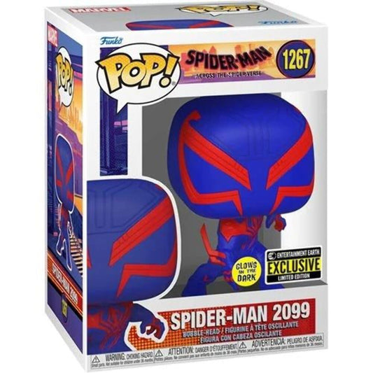 Funko Pop! Movies: Spider-Man Across the Spider-Verse Spider-Man 2099 Glow-in-the-Dark Pop! Vinyl Figure - Entertainment Earth Exclusive, (FUN68370)