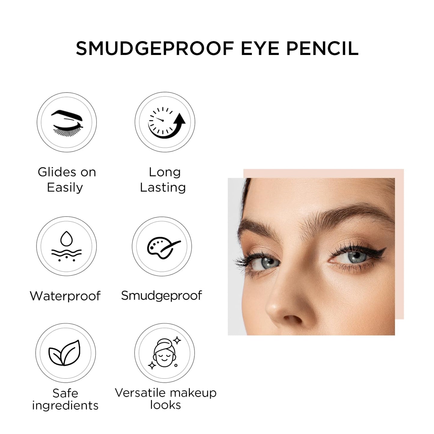 Lord & Berry SMUDGEPROOF Eye Liner - Soft & Creamy VEGAN Formula, Long Lasting Morning to Night Waterproof Eyeliner Pencil, Easy to Use Eye Makeup