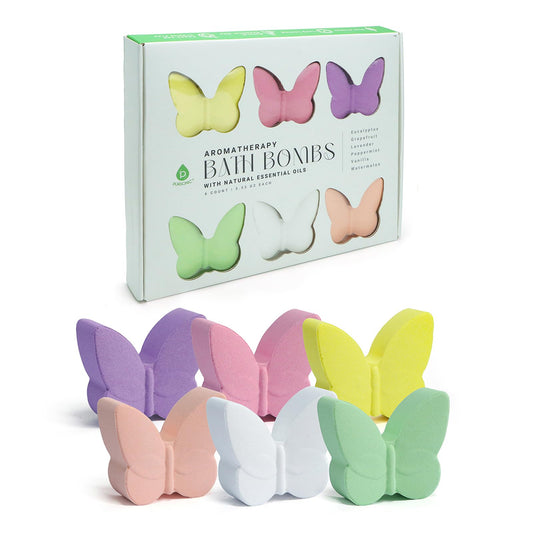 Pursonic Aromapathy Bath Bombs Gift Set - 6 Pcs Essential Oils Bath Bombs for Women - Spa Fizzies Christmas Gifts for Women (Eucalyptus, Lavender…