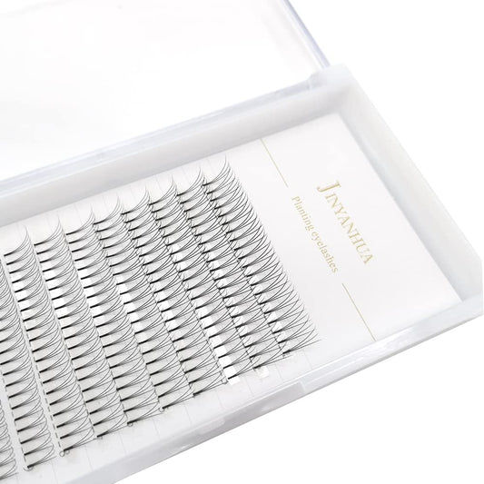 Soft Natural Premade Volume 2D Fans Eyelash Extension 0.10 Thickness 8-14mm Handmade Premade Cluster Volume Fans Faux Mink Lashes 3d (14mm, 3D-0.10-C)