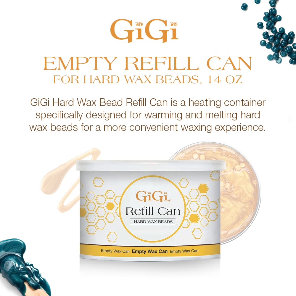 GiGi Hard Wax Beads for Hair Removal, Empty Wax Refill Can for Hard Wax Beads - Professional Wax Warmer Compatible, Reusable & Heat-Resistant Beauty and Personal Care GIGI