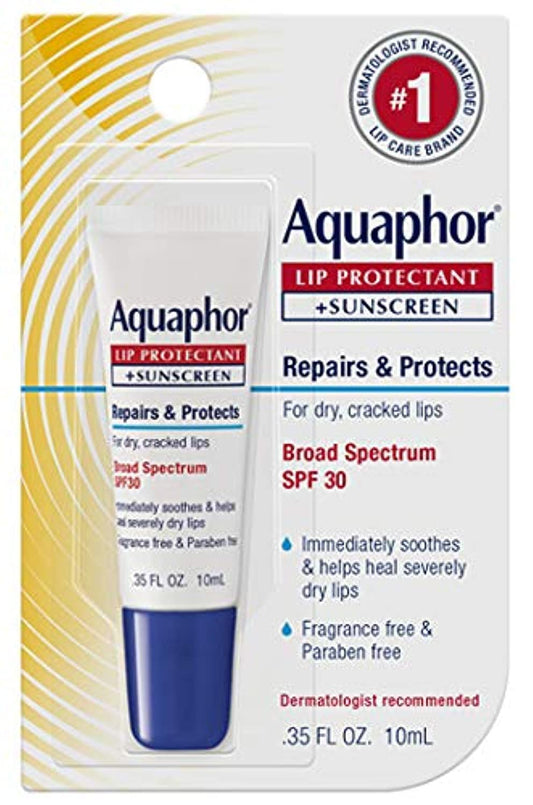 Aquaphor Lip Repair + Protect, Broad Spectrum SPF 30 0.35 oz (Pack of 3)