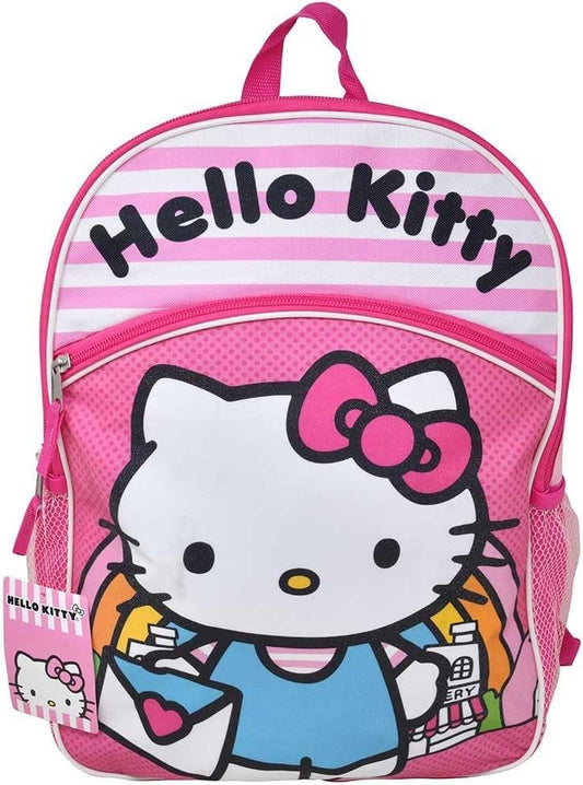 Fast Forward Hello Kitty 16" Pink School Backpack with front and side Pockets