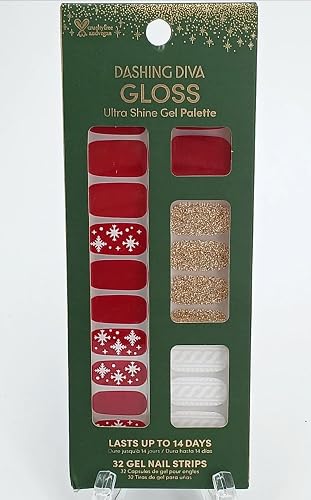 Dashing Diva GLOSS Ultra Shine Gel Palette, Holiday Affair, Holiday Collection, 32ct, Nail Strips Beauty & Personal Care Dashing Diva