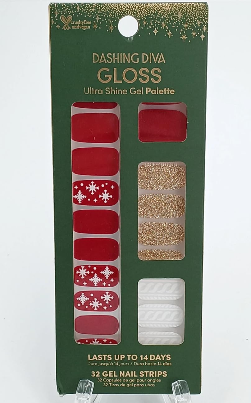 Dashing Diva GLOSS Ultra Shine Gel Palette, Holiday Affair, Holiday Collection, 32ct, Nail Strips Beauty & Personal Care Dashing Diva