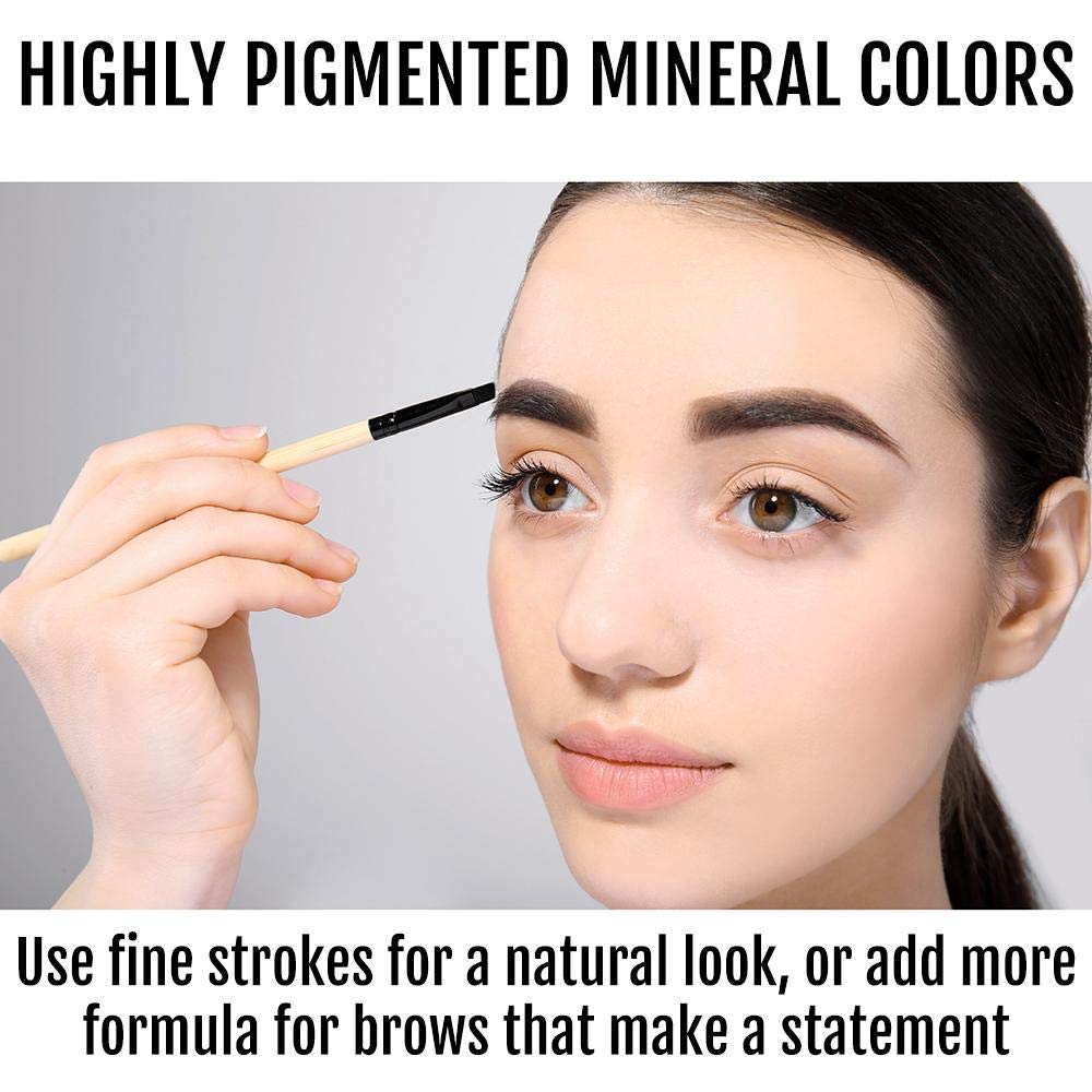 BaeBlu Cruelty Free Retractable Eyebrow Crayon, Vegan Non-Toxic Long Wear Brow Definer With Brush, Deep Brown Pen