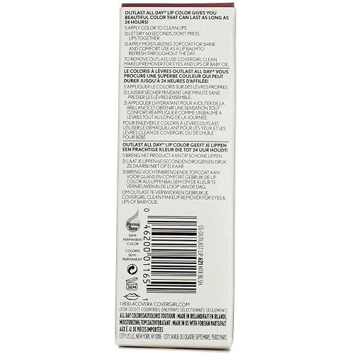 COVERGIRL Outlast Lipcolor, Natural Blush 621, 0.06 Fl Oz (Pack of 6)6