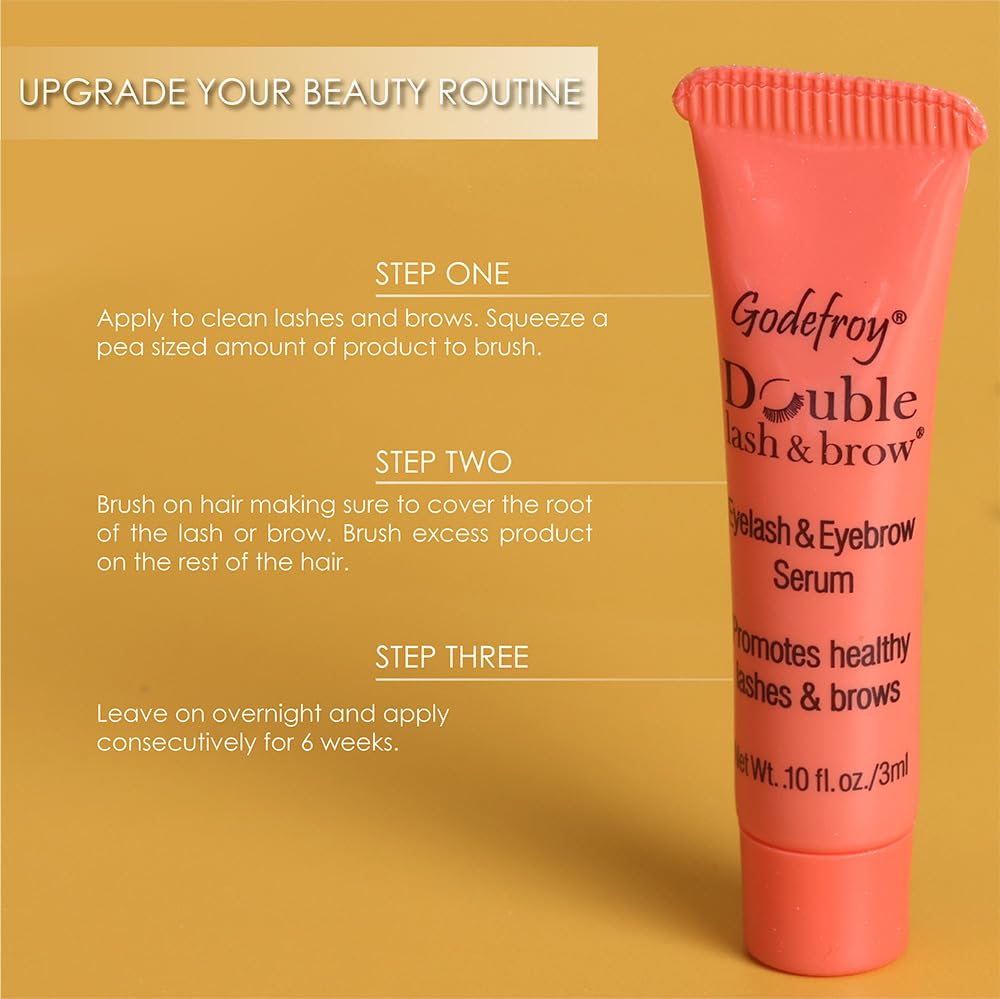 Godefroy Double Lash and Brow Treatment, for longer & thicker eyelash and eyebrows (3ml + applicator)