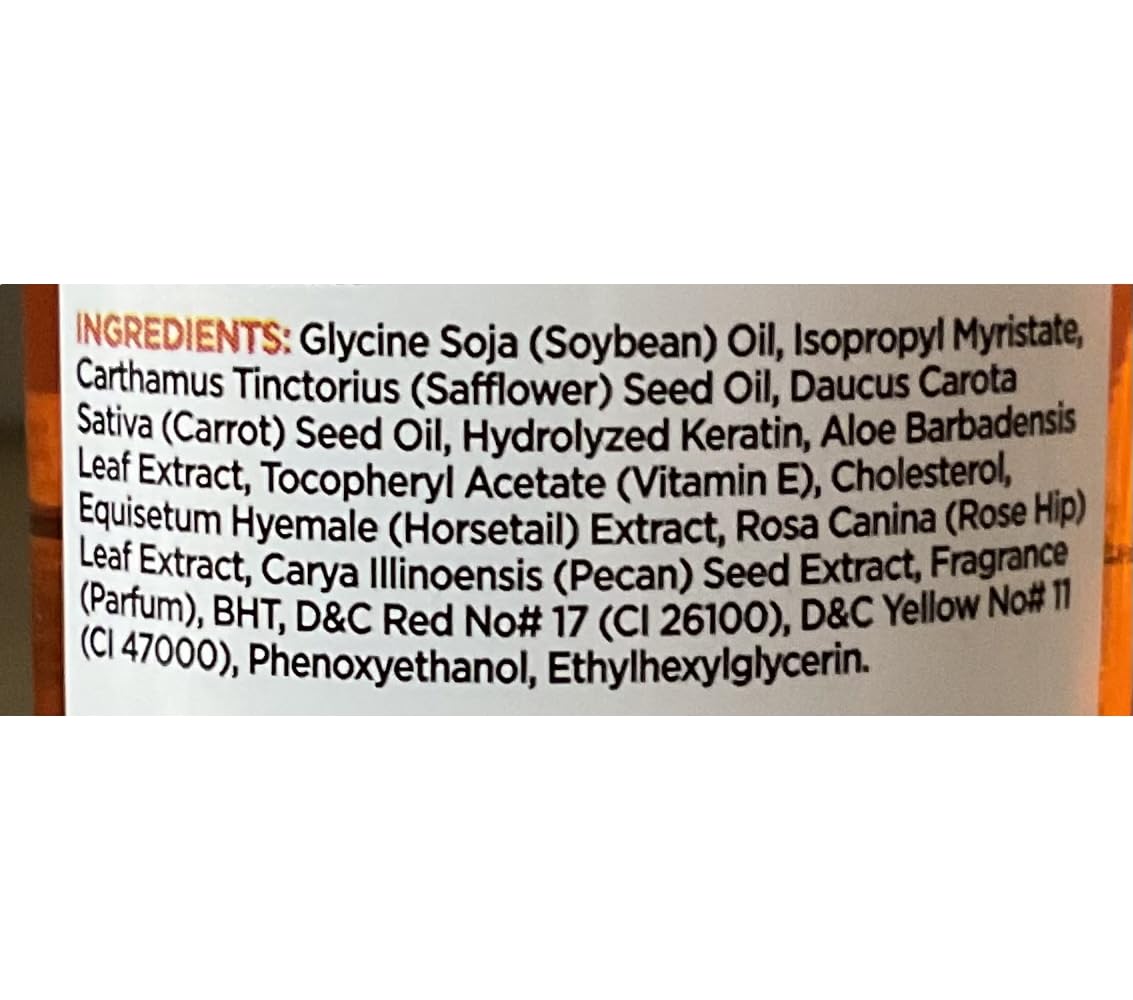 Hollywood Beauty Carrot Oil Repairs Damage Hair & Split Ends 2 oz (Pack of 3)