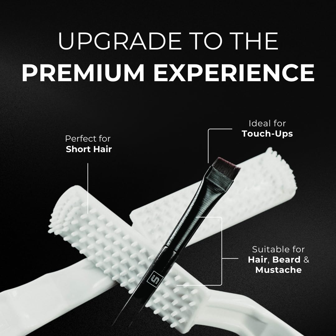 Simpler Hair Color Ginger Mustache and Beard Upgraded Brush Kit with 3 Brushes Included for Precision Application - Gentle, Natural Looking Ammonia