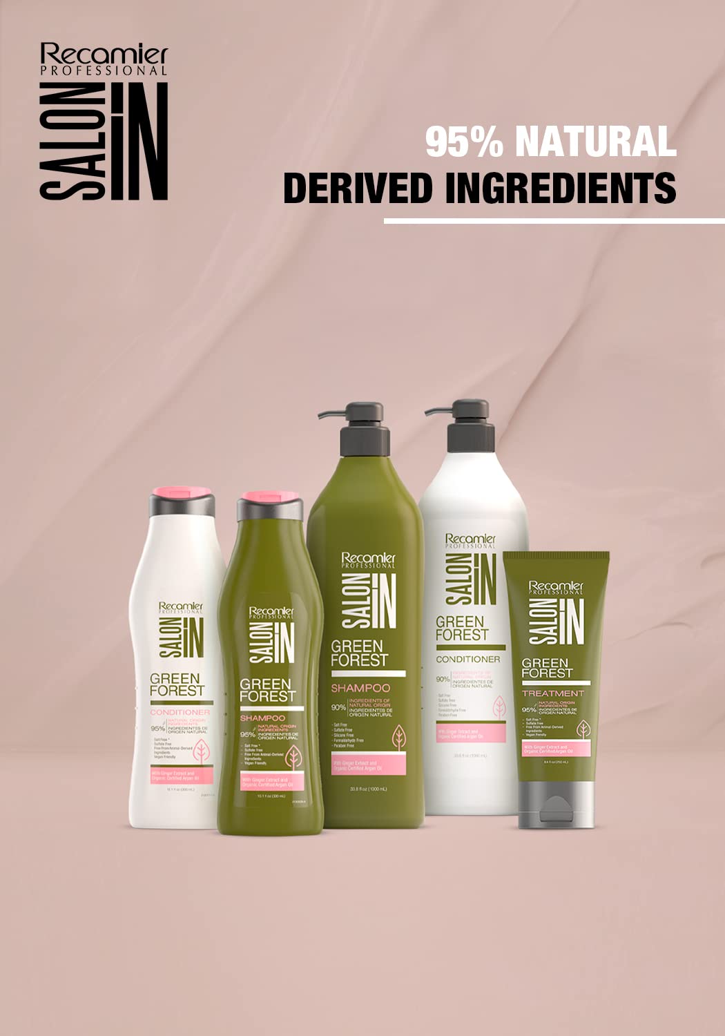 Recamier Professional Salon In Sin Sal Organic Shampoo Conditioner Set Sulfate Free 10.1 OZ