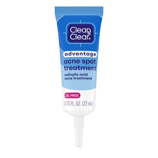 Clean and Clear Advantage Acne Spot Treatment Gel Cream with 2% Salicylic Acid & Witch Hazel, Acne Pimple Medication for Blemish & Blackhead Removal