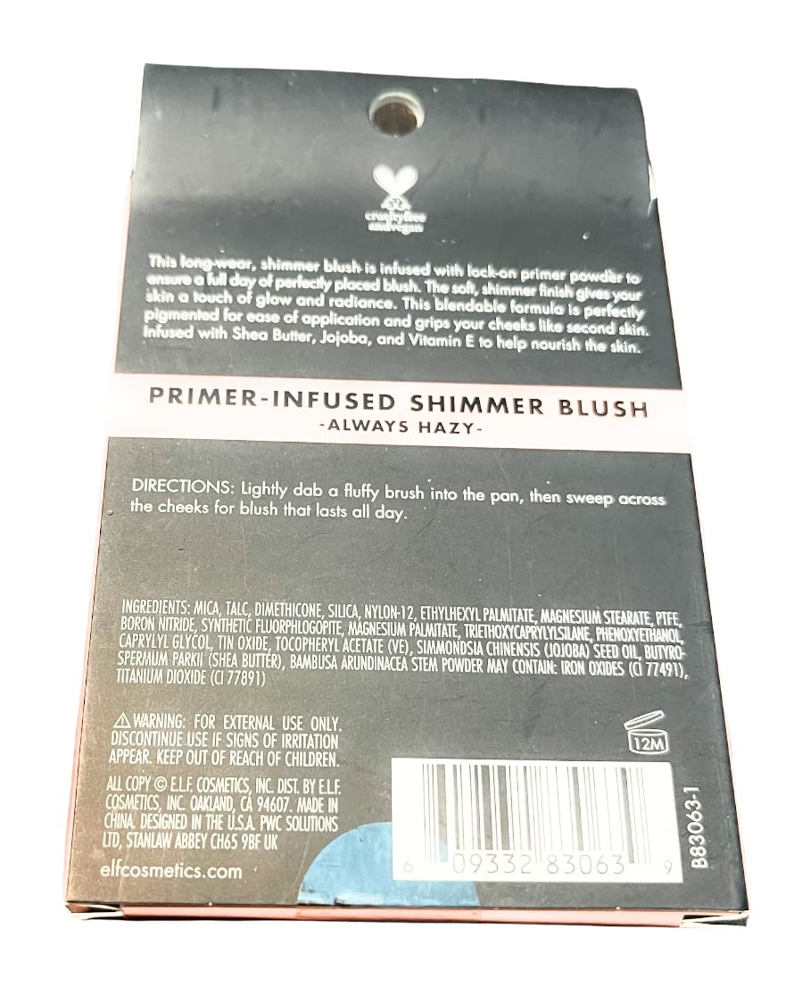 ELF Primer Infused Shimmer Blush- Always Hazy