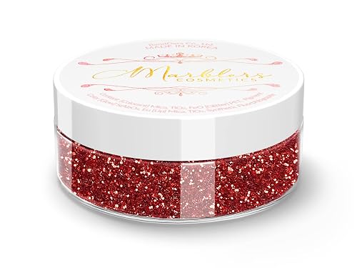 MARBLERS Twinkle Face & Body Glitter [Santa Red] 0.18oz (5g) | Fine | Non-Toxic | Vegan | Cruelty-Free | Festival, Rave & Party Makeup | Eye, Hair