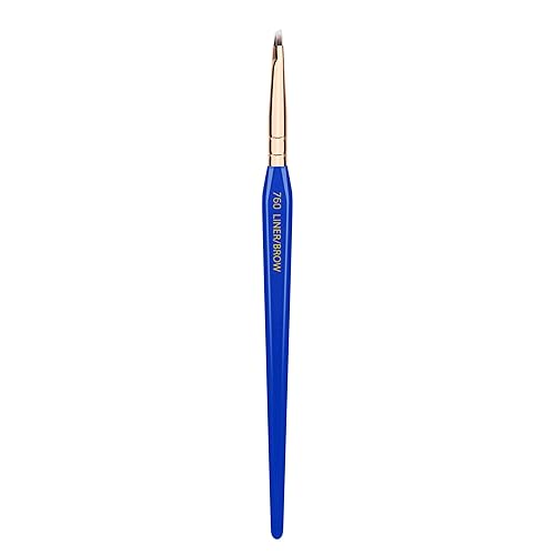 Bdellium Tools Professional Makeup Brush - Golden Triangle 760 Liner/Brow - With All Vegan and Soft Synthetic Fibers, For Eyes & Brows (Blue, 1pc)