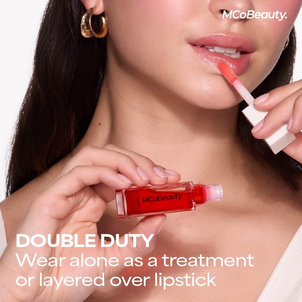 MCoBeauty Lip Oil Hydrating Treatment Tinted Lip Gloss - Sheer Rose Beauty and Personal Care MCoBeauty