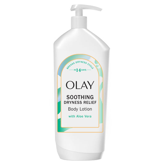 Olay Body Lotion for Women, Soothing Dryness Relief, 24hr Moisturizing & Deep Hydration, Absorbs Instantly, Penetrating Vitamin B3 Complex, For All