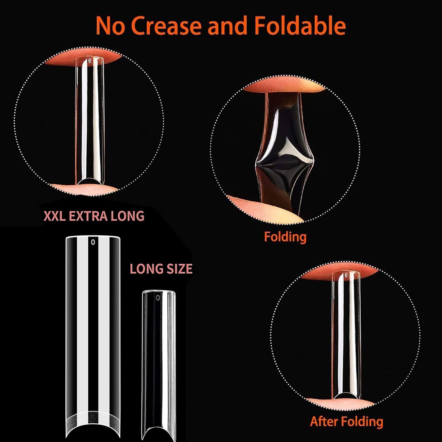 UNA GELLA Nail Tips Square XXL Tips 120 PCS No C Curve Gel Tips Extra Long Square Straight Nails Half Fake Nail Tips No Trace for Acrylic Nails Tips Beauty and Personal Care UNA GELLA