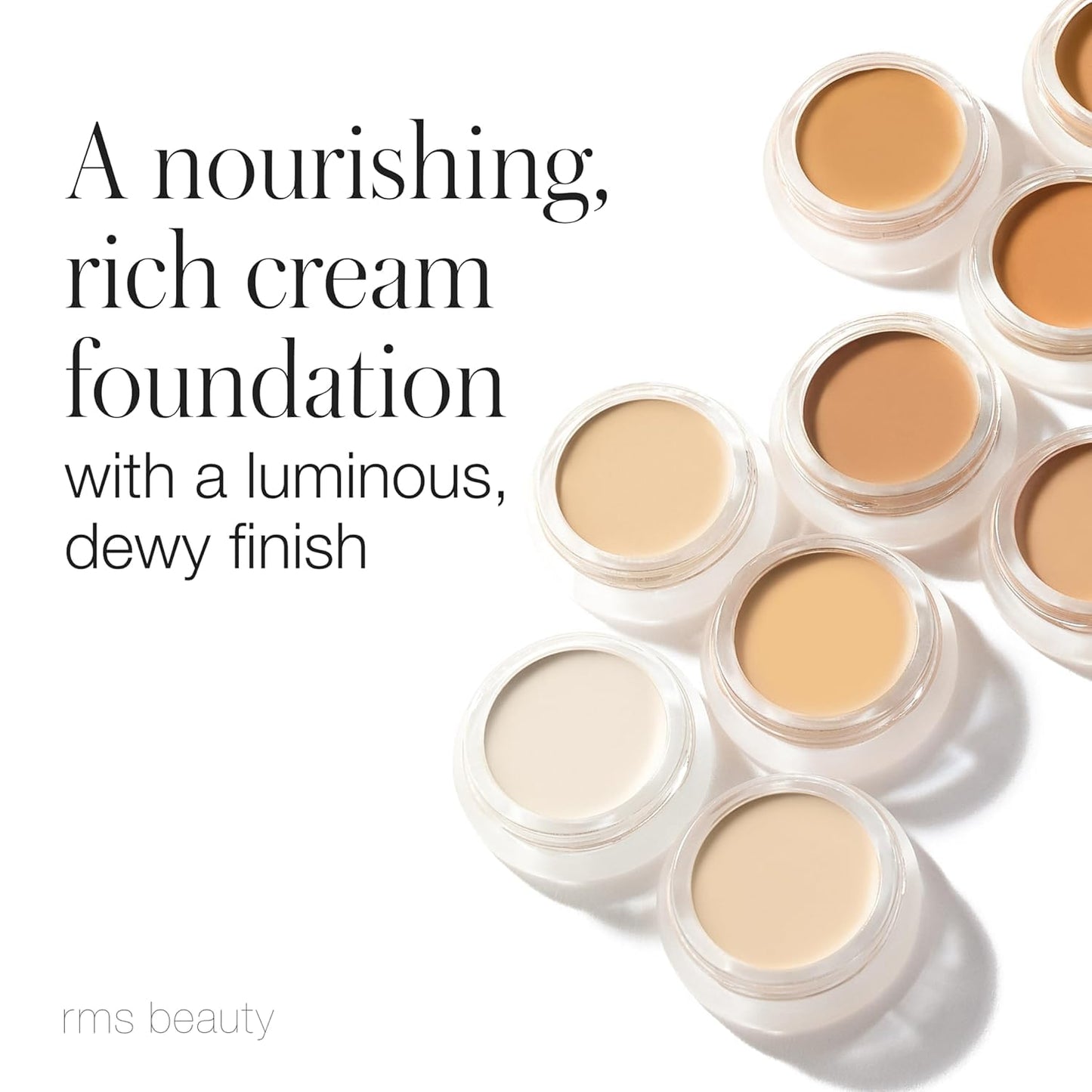 rms beauty UnCoverup Cream Foundation Hydrating Buildable Medium to Full Coverage with Natural Glow for All Skin Types, Clean Beauty, 18ml
