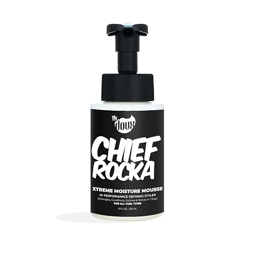 Chief Rocka Xtreme Moisture Mousse for Curly Hair - Curl Defining Hair Mousse for Women with Lasting Hold, Frizz Control & Shine - Styling Foam