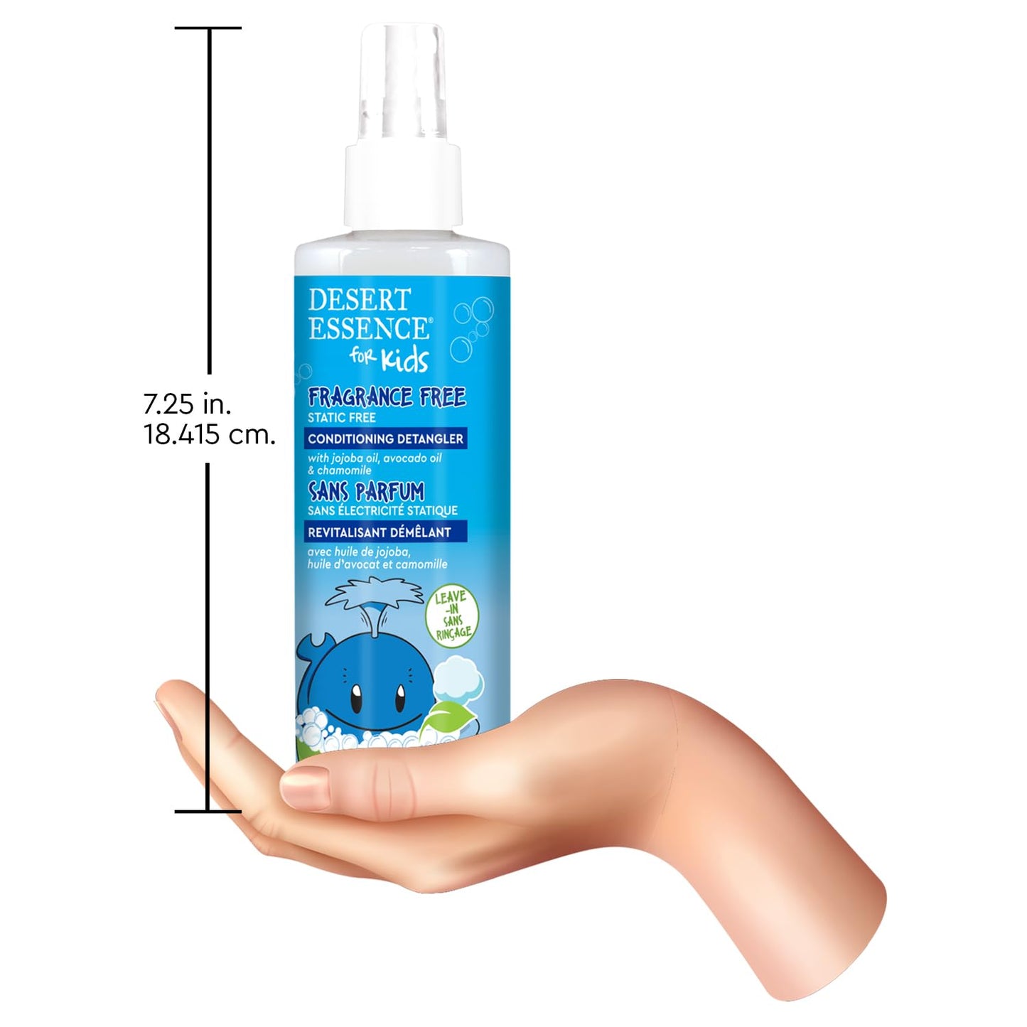 Desert Essence Kids Conditioning Detangler Spray 8.0 fl oz - Vegan, Gluten-Free. Cruelty-Free - Leaves hair smooth, shiny and easy to comb through