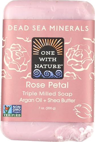 2 Packs of One With Nature Dead Sea Mineral Rose Petal Soap - 7 Oz