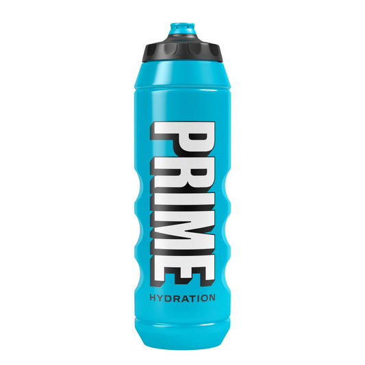 PRIME 32 oz Blue Squeeze Sports Water Bottle, BPA Free, Dishwasher Safe, Easy-Grip Ergonomic Leakproof Design, Fast Hydration for Gym, Cycling