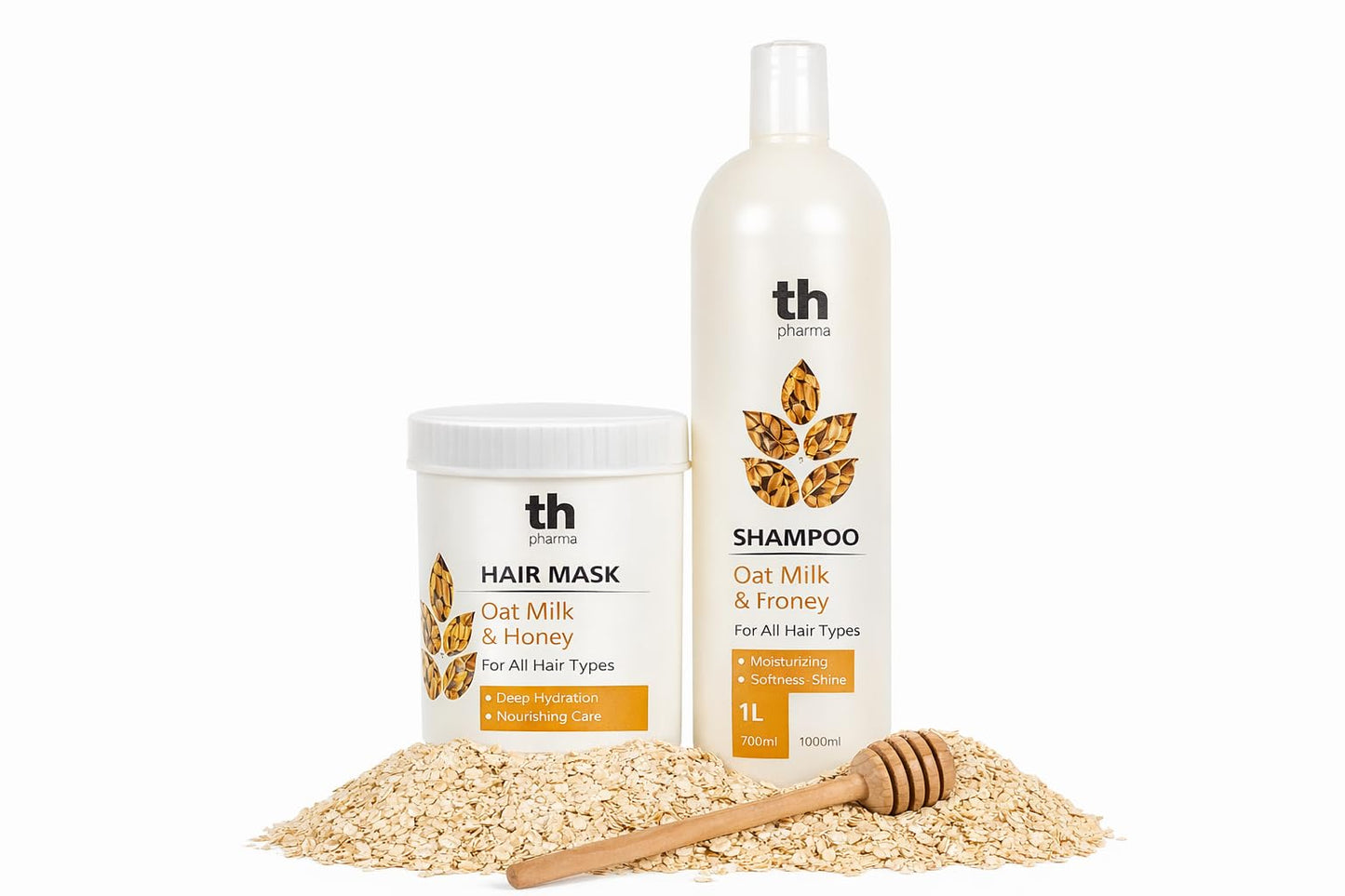 Th pharma Oat Milk Hair Masque and Shampoo Set, All Hair Types, Hydrating Formula