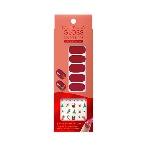 Dashing Diva Gloss Nail Strips - Ho Ho Honey | UV Free, Chip Resistant, Long Lasting Gel Nail Stickers | Contains 32 Nail Wraps Beauty & Personal Care Dashing Diva