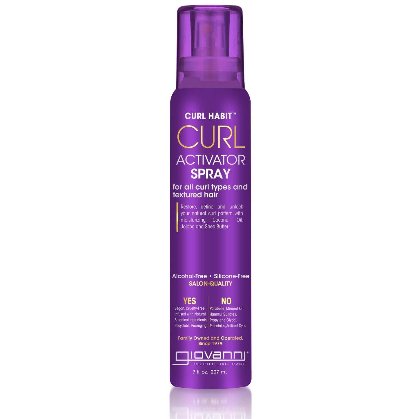 GIOVANNI Curl Habit Curl Activator Spray - Curl Refresher Spray, All Curl Types, Textured Hair, Restore and Define Natural Curl Pattern - 7 oz