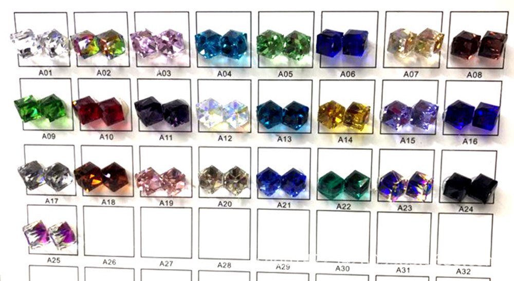 60PCS 3D Cube Square Rhinestone Crystal Glass Nails Beads Decoration Manicure Nail Art 4MM (Colorful) Beauty & Personal Care MEYA