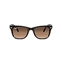 Ray-Ban RB4105 Folding Wayfarer Square Sunglasses, Light Havana/Clear Gradient Brown, 54 mm