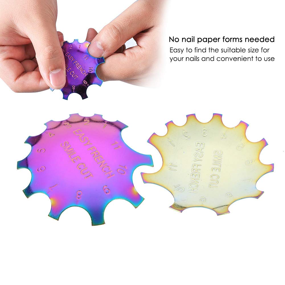 Nail Art Template Nail Art Template Tool Smile Line Cutter Smile Easy French Smile Smile Line Cut Trimmer Manicure Tool Beauty & Personal Care YUYTE