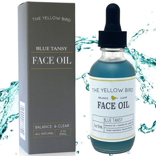 Yellow Bird Balancing Blue Tansy Face Oil 2 oz / 59 ml - Skin Glowing Serum. Collagen Support. Promotes Clear Skin Naturally. Wrinkle, Blemish & Pore Beauty & Personal Care The Yellow Bird