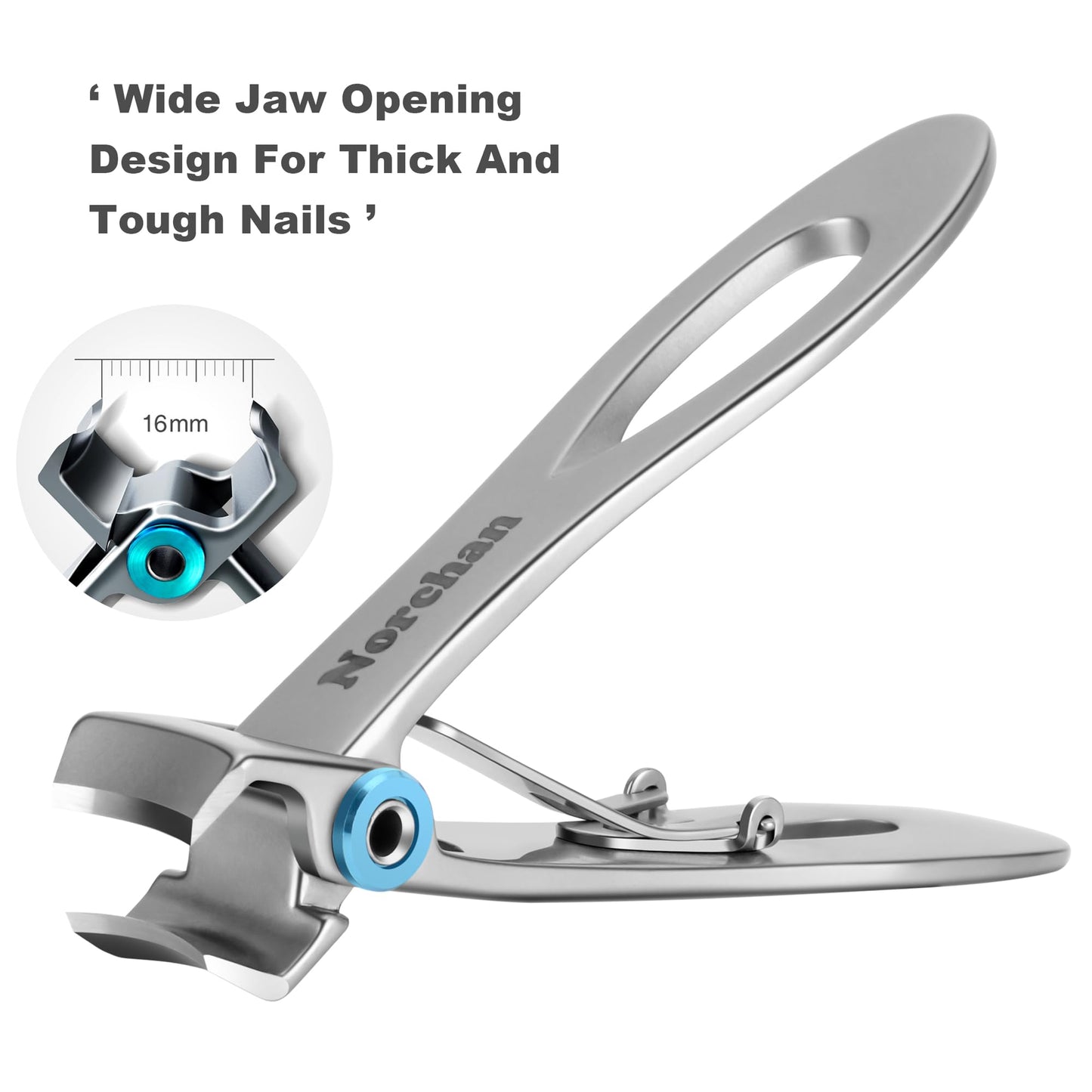 NORCHAN Large Nail Clippers Set, 5-Piece Sharp Toenail and Fingernail Clippers with Nail File, Ideal for Men and Women (Premium, Big Size, Heavy-Duty