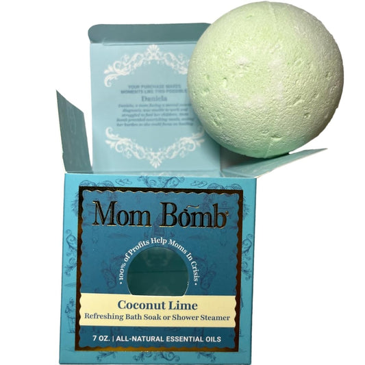 Mom Bomb Coconut Lime Bath Bomb (Shower Steamer) - Essential Oils, Clean Ingredients - Relaxing Aromatherapy Fizz, Skin-Softening - Made in USA…