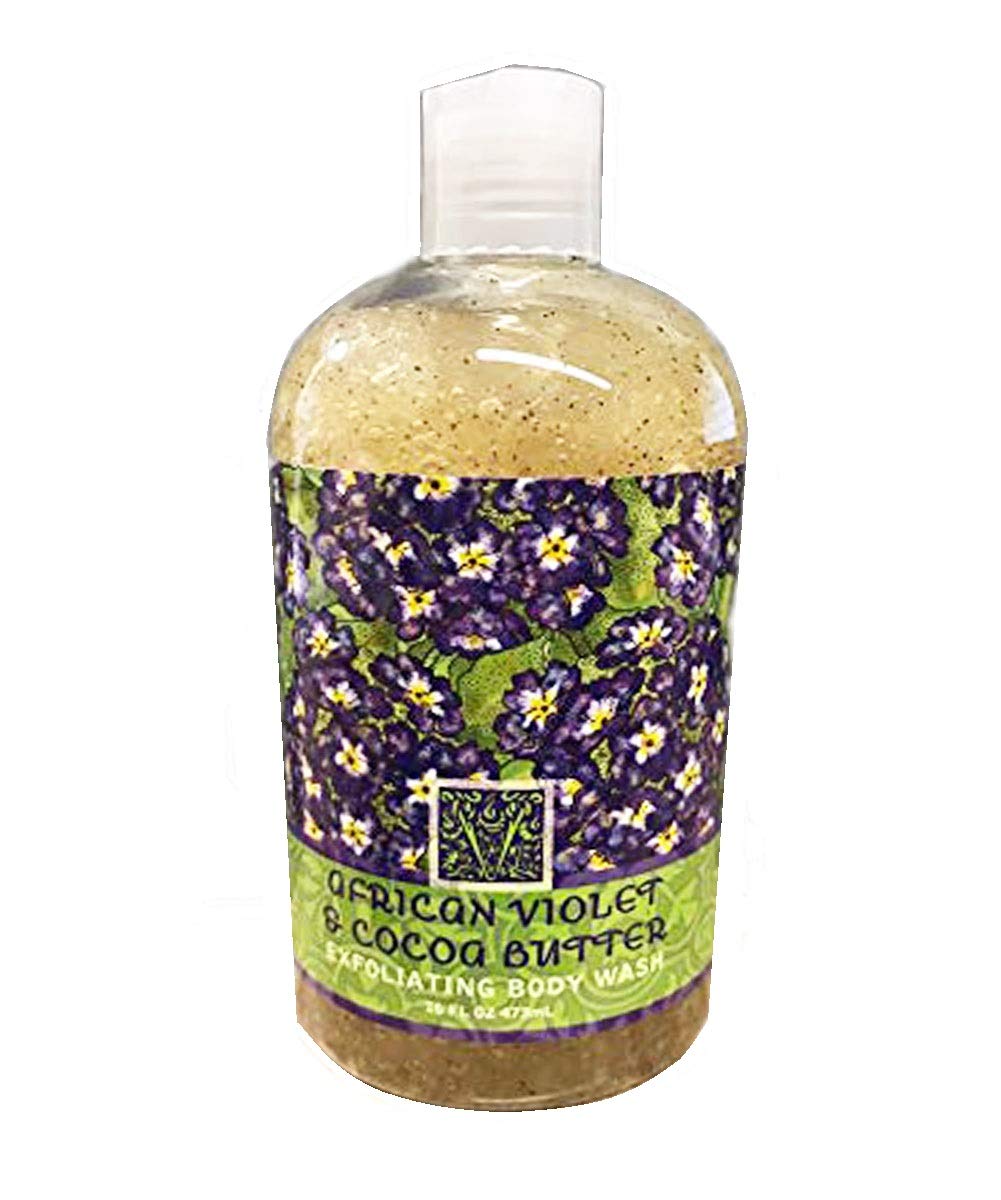 Birsppy Greenwich Bay Exfoliating Body Wash, Enriched with Shea Butter, Blended with Loofah and Apricot Seed 16 oz (African Violet) Beauty & Personal Care Greenwich Bay