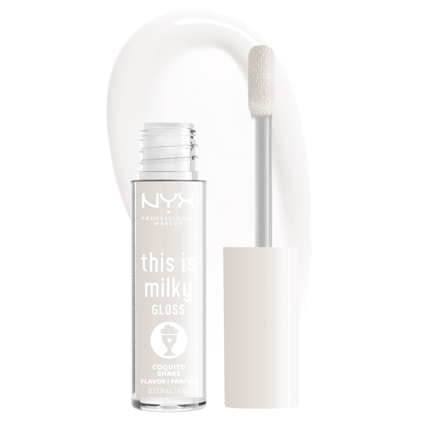 NYX PROFESSIONAL MAKEUP This Is Milky Gloss, Lip Gloss with 12 Hour Hydration, Vegan - Coquito Shake (Milky Clear)