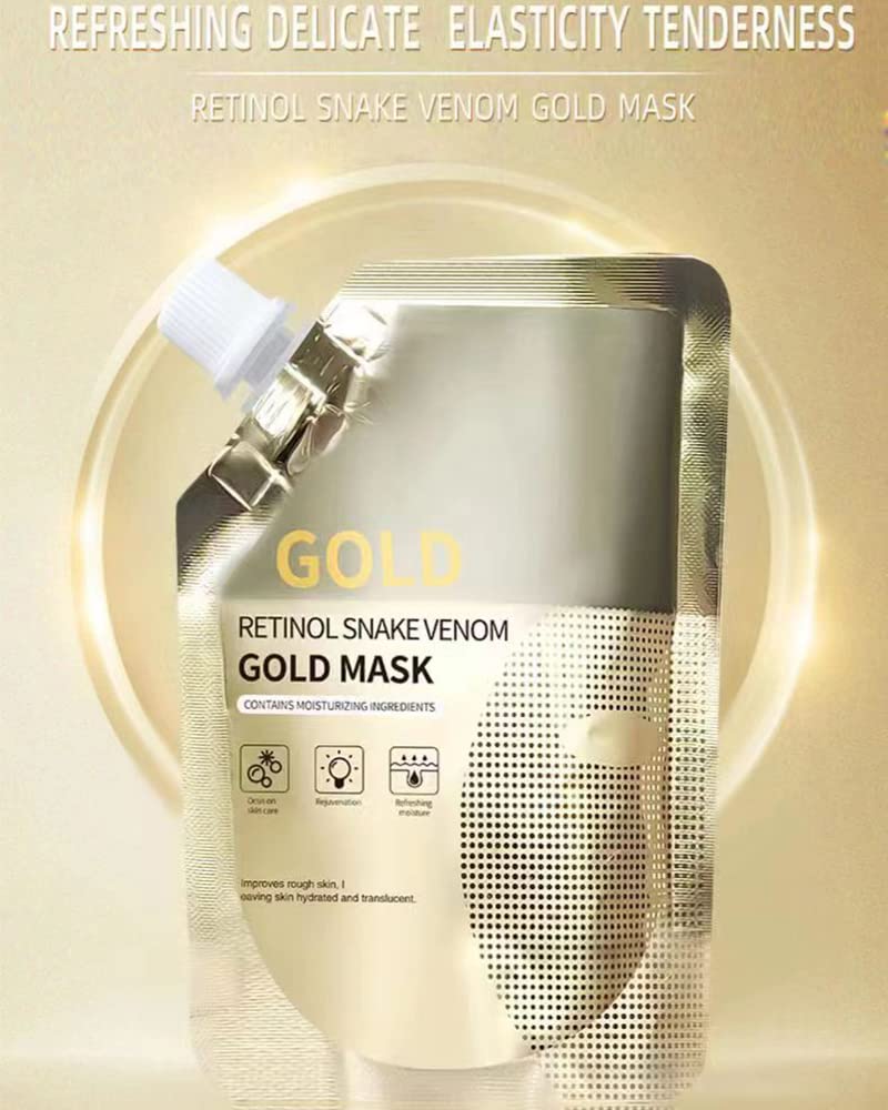 Retinol Snake Venom Gold Peel-Off Mask 100g – Anti-Aging Face Mask to Reduce Wrinkles, Fine Lines, Acne & Minimize Pores, Moisturizing