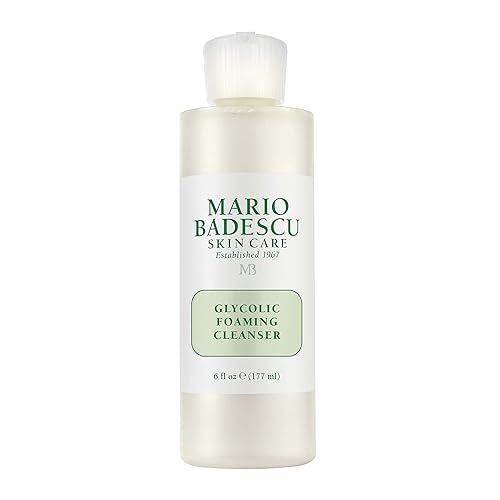 Mario Badescu Glycolic Foaming Cleanser for All Skin Types| Exfoliating Face Wash with Glycolic Acid & Aloe Vera| Visibly Evens Skin Tone & Texture |