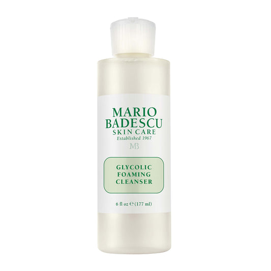 Mario Badescu Glycolic Foaming Cleanser for All Skin Types| Exfoliating Face Wash with Glycolic Acid & Aloe Vera| Visibly Evens Skin Tone & Texture |