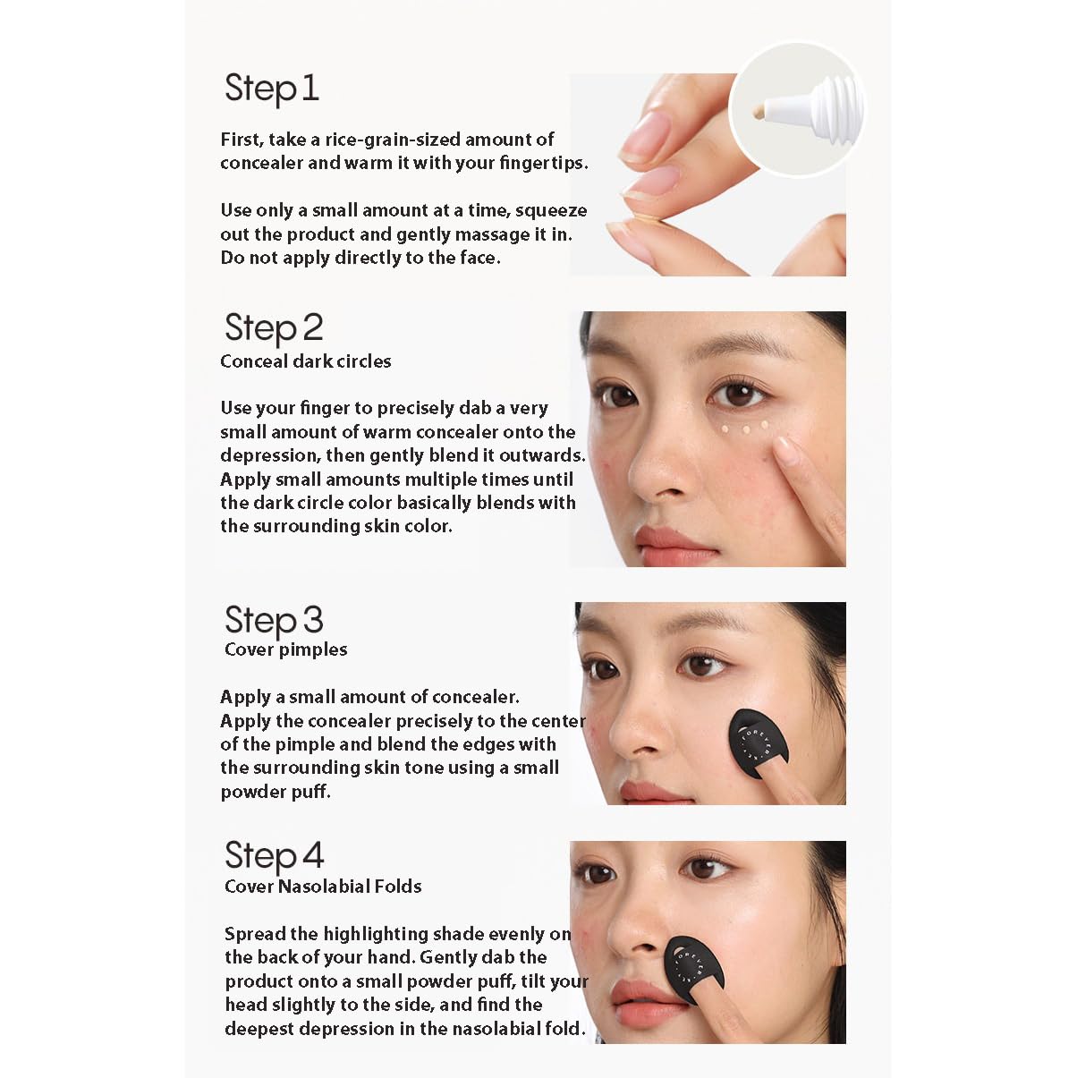 1PC Always Stand by Concealer, Multi Purpose Moisturizing Highlighter Concealer Cream to Create Flawless Makeup, 10g (03#)