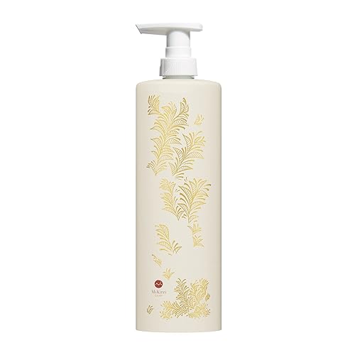 MyKirei by KAO Soothing Peony Milky Lotion, Peony Extract and Rice Water, Sustainable Bottle, with Reusable Lotion Dispenser, 11.5 FL OZ