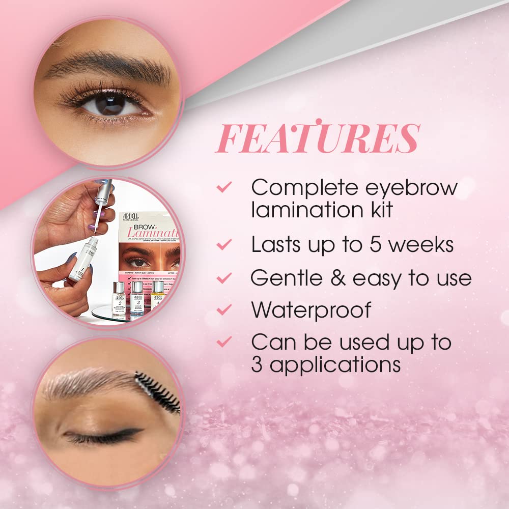 Ardell Brow Lamination Kit, Lift, Shape, and Define Brows, Waterproof, 1-pack