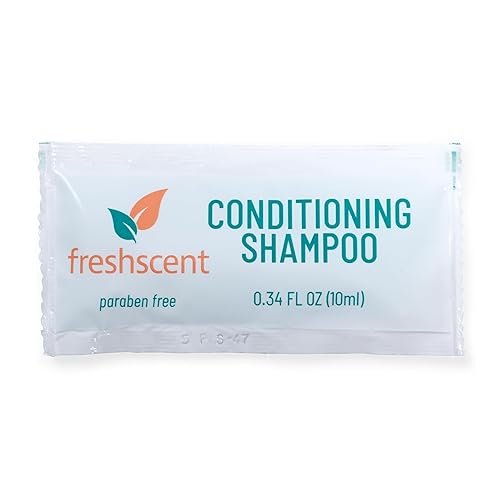 Freshscent Conditioning Shampoo - 100 Count, 0.34 oz Each - Single-Use, Paraben-Free, Easy-Open Travel Size for Hygiene Kits, Shelters, Hotels,